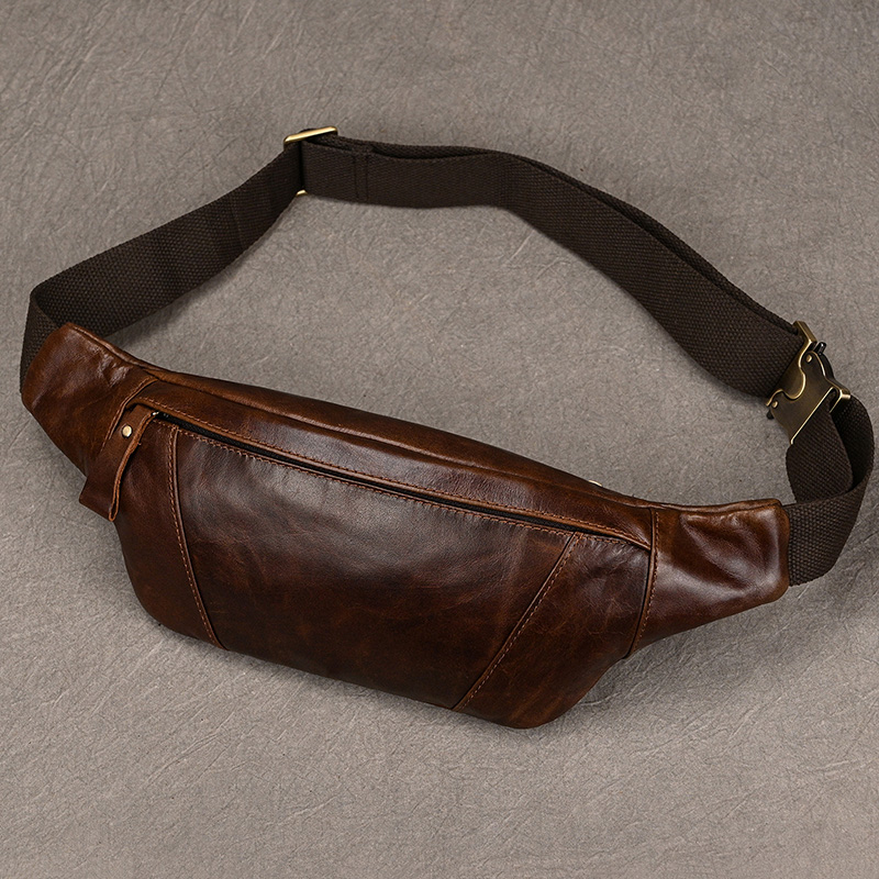 Leatherwork Belt - 남성용 가죽 체스트 백, 크로스바디 숄더백,
