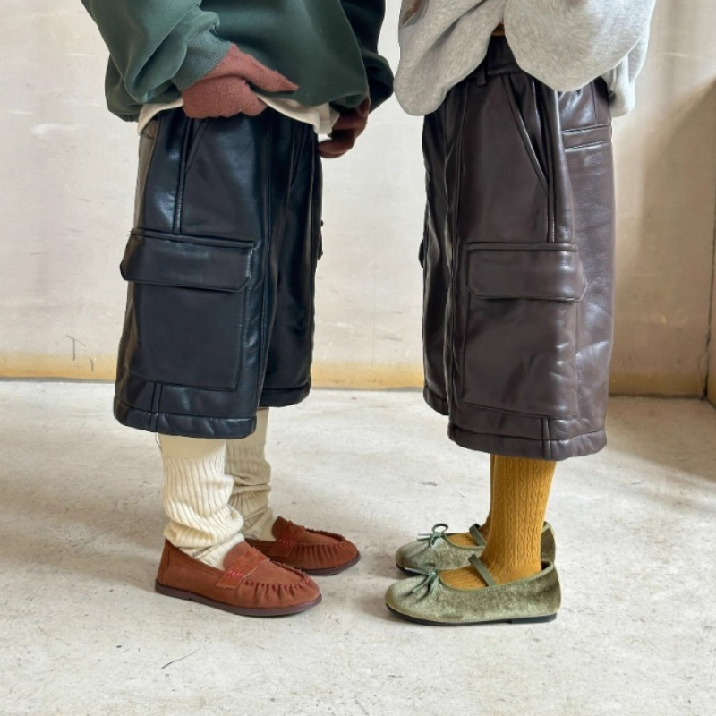 Leather Work For Kids - 2026년 겨울 신상 한국 아동용 부드러운