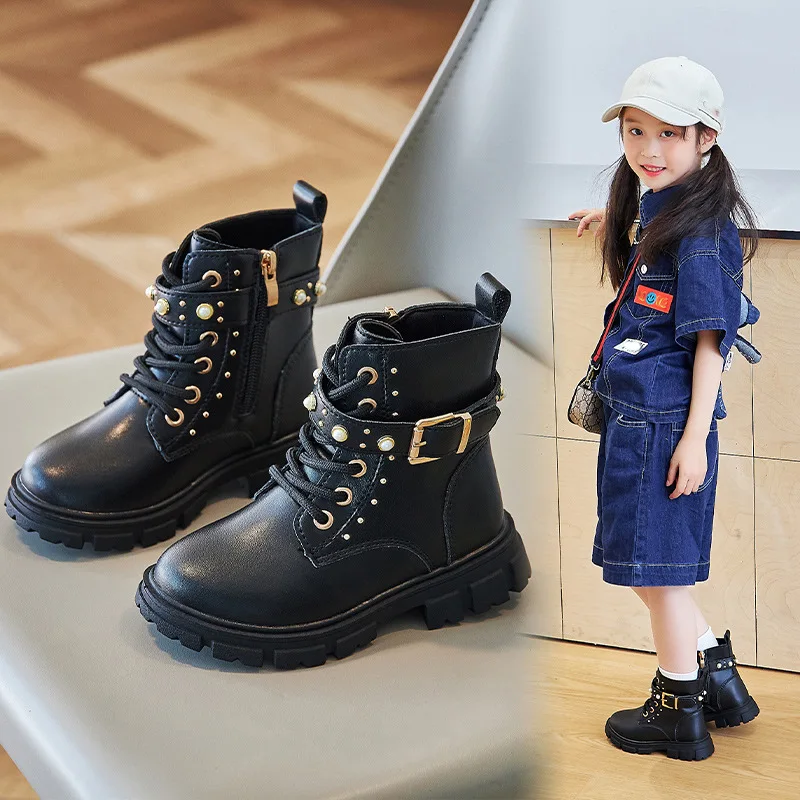 가을 겨울 소녀용 플리스 안감 따뜻한 작업용 숏부츠 어 - Leather Work For Kids 리뷰 및 가격