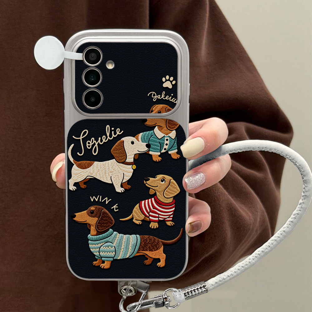 만화 닥스훈트 휴대폰 케이스 삼성 A56 A55 A57 - Leatherwork Drawing 리뷰 및 가격