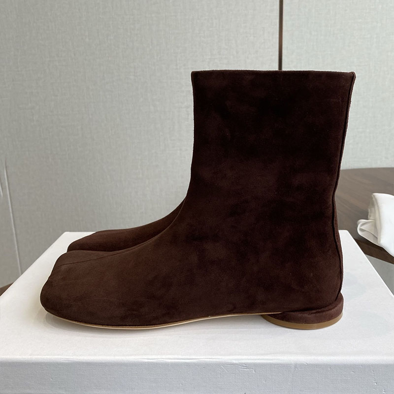 첼시 부츠 여성 스웨이드 플랫 바닥 짧은 부츠 라운드  - Leather Work For Kids 리뷰 및 가격
