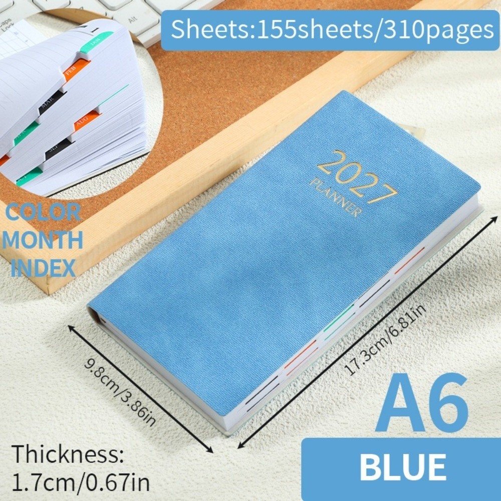 A6 데일리 플래너 노트 2027 컬러풀한 월별 인덱스 - Leatherwork Journal 리뷰 및 가격