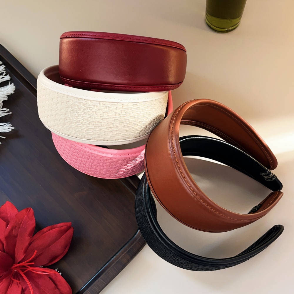 새로운 2025 레트로 PU 가죽 Hairbands 넓 - Leatherwork Rings 리뷰 및 가격