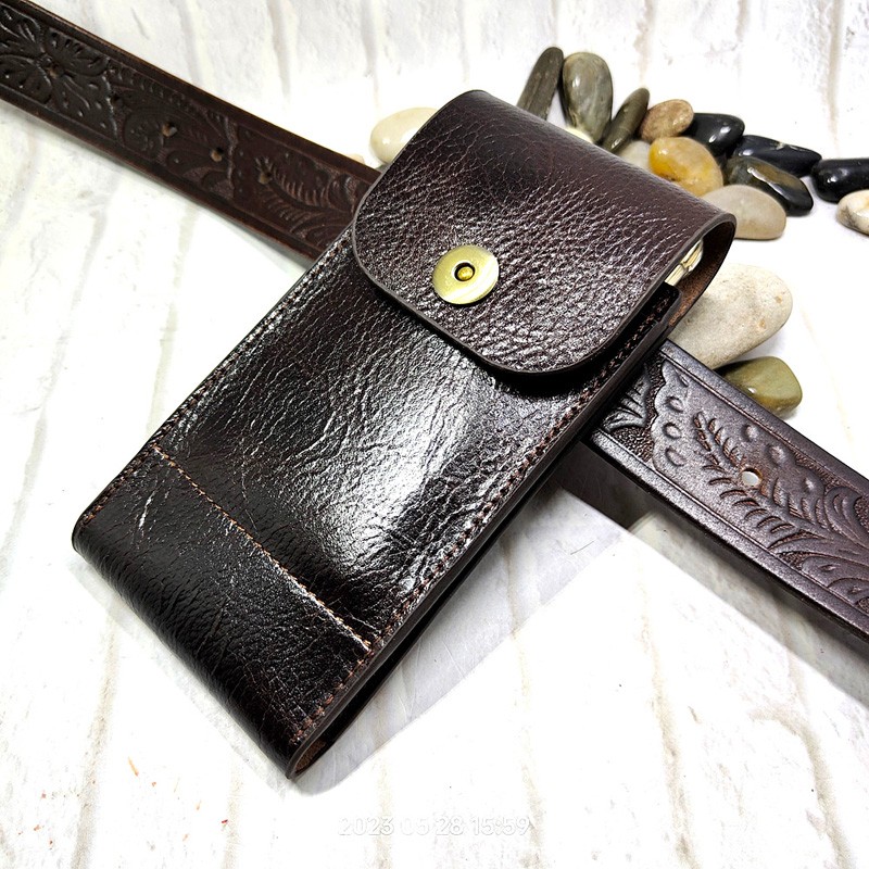 남성용 휴대폰 허리 가방, 정품 가죽 휴대폰 시스, 범 - Leatherwork Belt 리뷰 및 가격