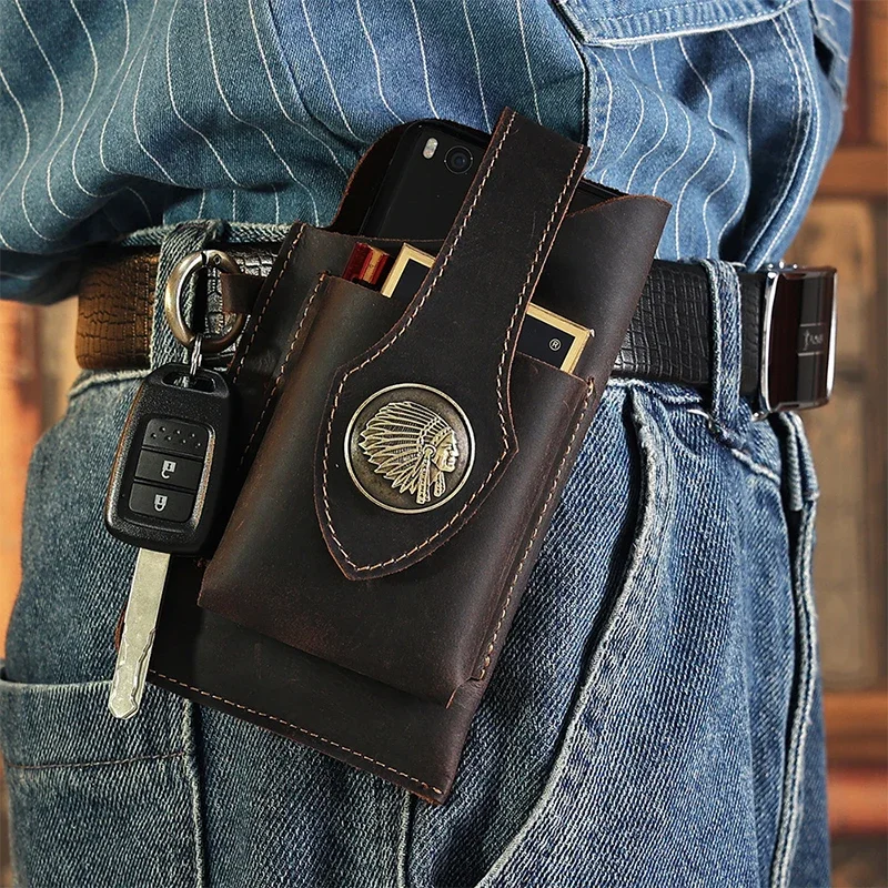 남성용 진짜 가죽 허리 가방, 휴대폰 가방, 남성 야외 - Leatherwork Belt 리뷰 및 가격