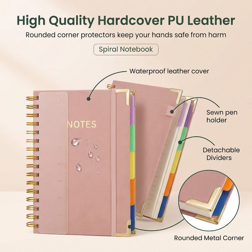 A5 사이즈의 단단한 표지와 탭이 달린 스프링 제본 노 - Leatherwork Journal 리뷰 및 가격