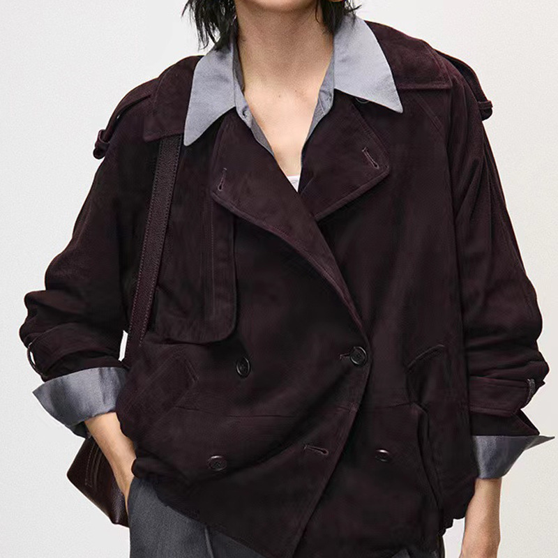 진짜 스웨이드 재킷 가을 여성 양가죽 올드 머니 스타일 - Leather Work For Kids 리뷰 및 가격