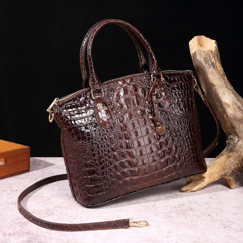 2025 여성용 악어 무늬 핸드백 럭셔리 옴브레 가죽  - Leatherwork Pony 리뷰 및 가격